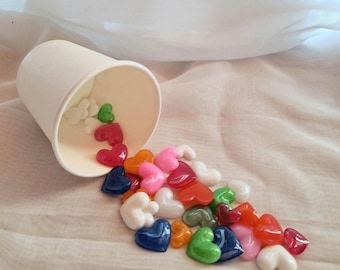 Herz Streudeko Hochzeit bunt – Tischdeko Herzen Rosa Rot Blau Grün Weiß – Romantische Deko Hochzeit, Valentinstag, Verlobung