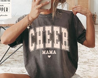 Cheer Mama Shirt, Comfort Colors Cheerleading Mom Tshirt, Game Day Cheer Tee, Proud Cheer Mom Shirt, Sports Mama Gift, Retro Cheer Shirt