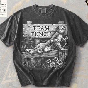 Team Punch Comfort Colors® T-Shirt, Baby Monkey Punch Shirt, Viral Baby Monkey Punch Tee image 1