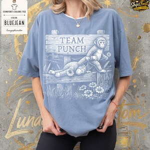 Team Punch Comfort Colors® T-Shirt, Baby Monkey Punch Shirt, Viral Baby Monkey Punch Tee image 6