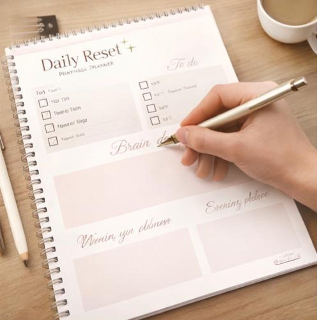 Daily Reset Printable Planner | Minimalist Daily Planner | Productivity ...