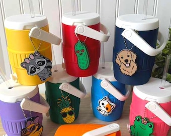 3D Printed Can Cooler with Charm | 12 oz. USA Koozie, Nail Saver Opener