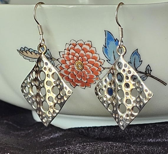 Modern-Vintage Sterling Silver Rectangular Panel … - image 3