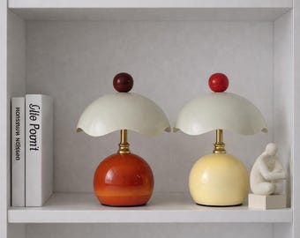 Creamy Eggshell Desk Lamp, Minimalist Bedside Lighting, Modern Romantic Accent