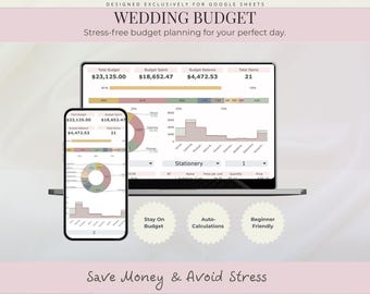 Wedding Budget Planner Spreadsheet, Expense Tracker (Digital Download)