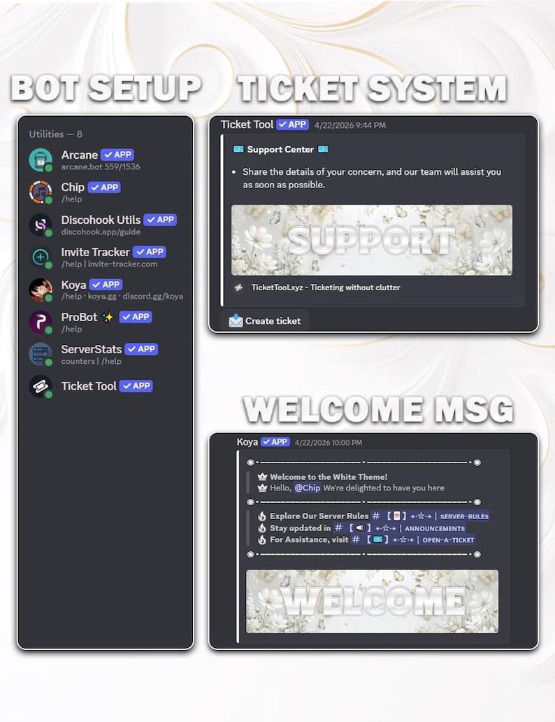 Pre-made White Discord Server | Clean Minimal Setup (instant Transfer ...
