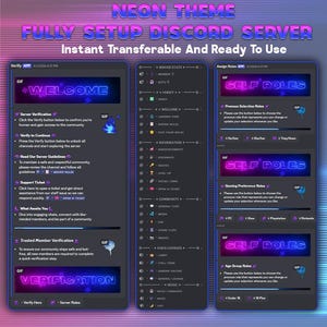 Servidor Discord Neon / Totalmente configurado, acceso instantáneo (juegos, streaming)