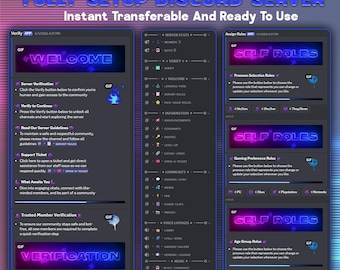 Server Discord Neon / Completamente configurato, accesso immediato (Gaming, Streaming)