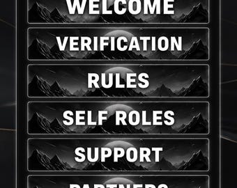 Black Discord Banners Pack | Dark Server Graphics (18 Banners + Dividers) (Digital Download)