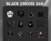 Black Discord Emojis Pack | Dark PNG Emote Set (Instant Download)