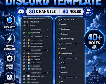 German Discord Community Template | Organized Server Setup (Digital Download)