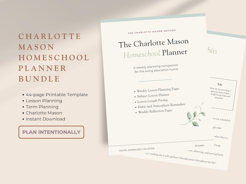 Charlotte Mason Homeschool Planner Bundle – Term & Weekly Lesson ...
