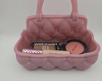 Organizador de maquillaje para bolso acolchado rosa – Estuche estilo boutique