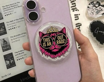 This Is An Outrage Magsafe Grip, Funny Game Phone Grip, Princess Donut Dungeoon Crawler Carl Retro Vintage Art Phone Stand