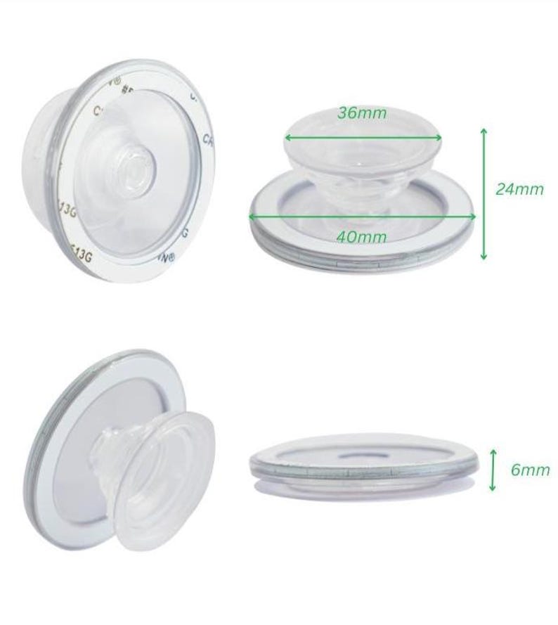 May include: A transparent plastic filter with a circular design. The filter measures 40mm in diameter, 24mm in height, and 6mm in thickness. The top section has a diameter of 36mm. The filter is designed for laboratory or scientific applications.