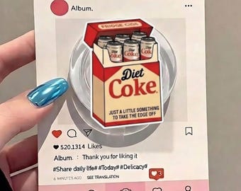 Funny Fridge Cigs Phone Grip, Soda Lover Gift, Retractable ID Griptok, Sarcastic Office Accessory, Acrylic MagSafe Grip, Meme Charm