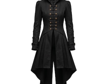 Women's Gothic Steampunk Tailcoat - Vintage Victorian Military Jacket