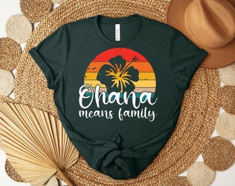 Ohana Means Family Shirt, Floral Hawaiian Vacation Tee
