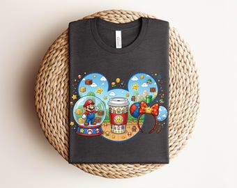 Super Mario Shirt, Mario Mouse Ears Tee, Video Game Apparel, Mario Vacation Shirt, Cartoon Mario Tee, Gamer Tshirt, Mario Party Merch