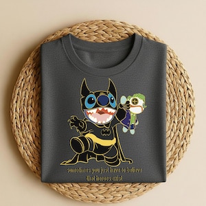 Disney Stitch Hero Shirt, Stitch Style Tee, Disney Motivation Shirt, Believe Heroes Exist Tee, Cartoon Hero Graphic Shirt image 2