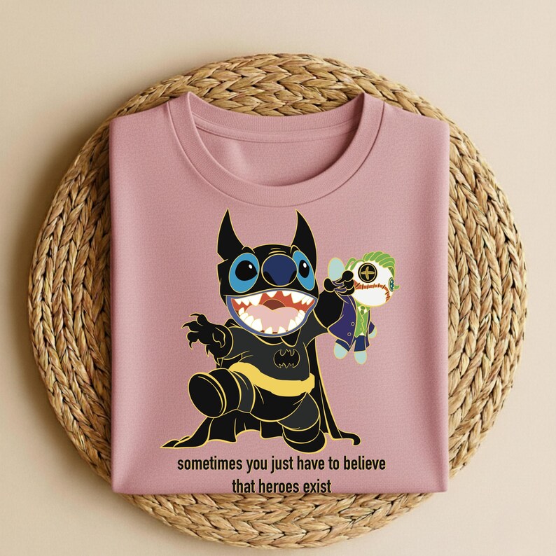 Disney Stitch Hero Shirt, Stitch Style Tee, Disney Motivation Shirt, Believe Heroes Exist Tee, Cartoon Hero Graphic Shirt image 6