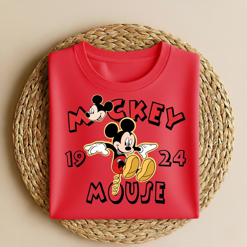 Chemise Mickey Mouse, t-shirt Mickey classique, chemise dessin animé vintage, t-shirt personnage Disney, design Mickey rétro 1928 image 5