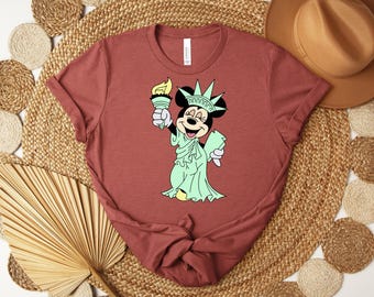 Minnie Statue Of Liberty Shirt, American Women Patriotic Shirt, Disney Minnie Patriotic T-Shirt, Disney Independence Day Tee
