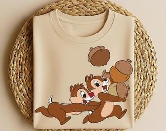 Camiseta de Disney Chip y Dale: La carrera de las bellotas, camiseta retro de Chip y Dale, camiseta, Magic Kingdom, regalo de cumpleaños para un viaje familiar a Disney