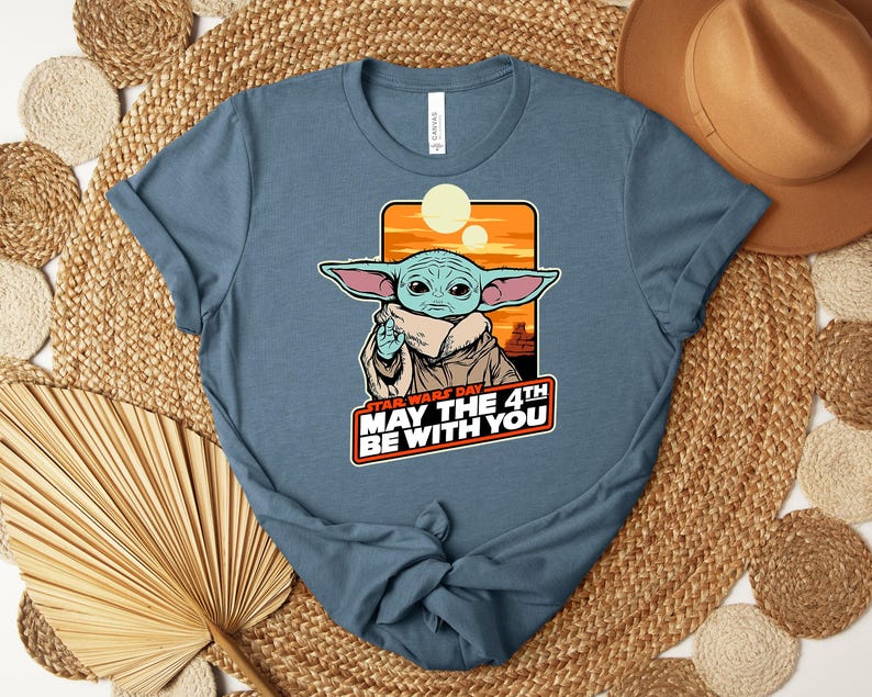Camiseta de Disney Star Wars Grogu Baby Yoda "May The 4th Be With You", camiseta del Día de Star Wars, camiseta gráfica de El Niño Mandaloriano, regalo imagen 5