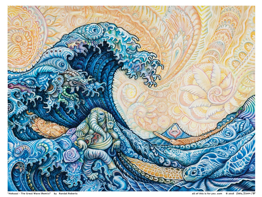 Hokusai - the Great Wave (randal Roberts Remix) 18x24 Print
