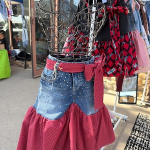 Rhinestone Denim Skirt - Etsy