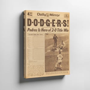 Dodgers Newspaper Print - Etsy