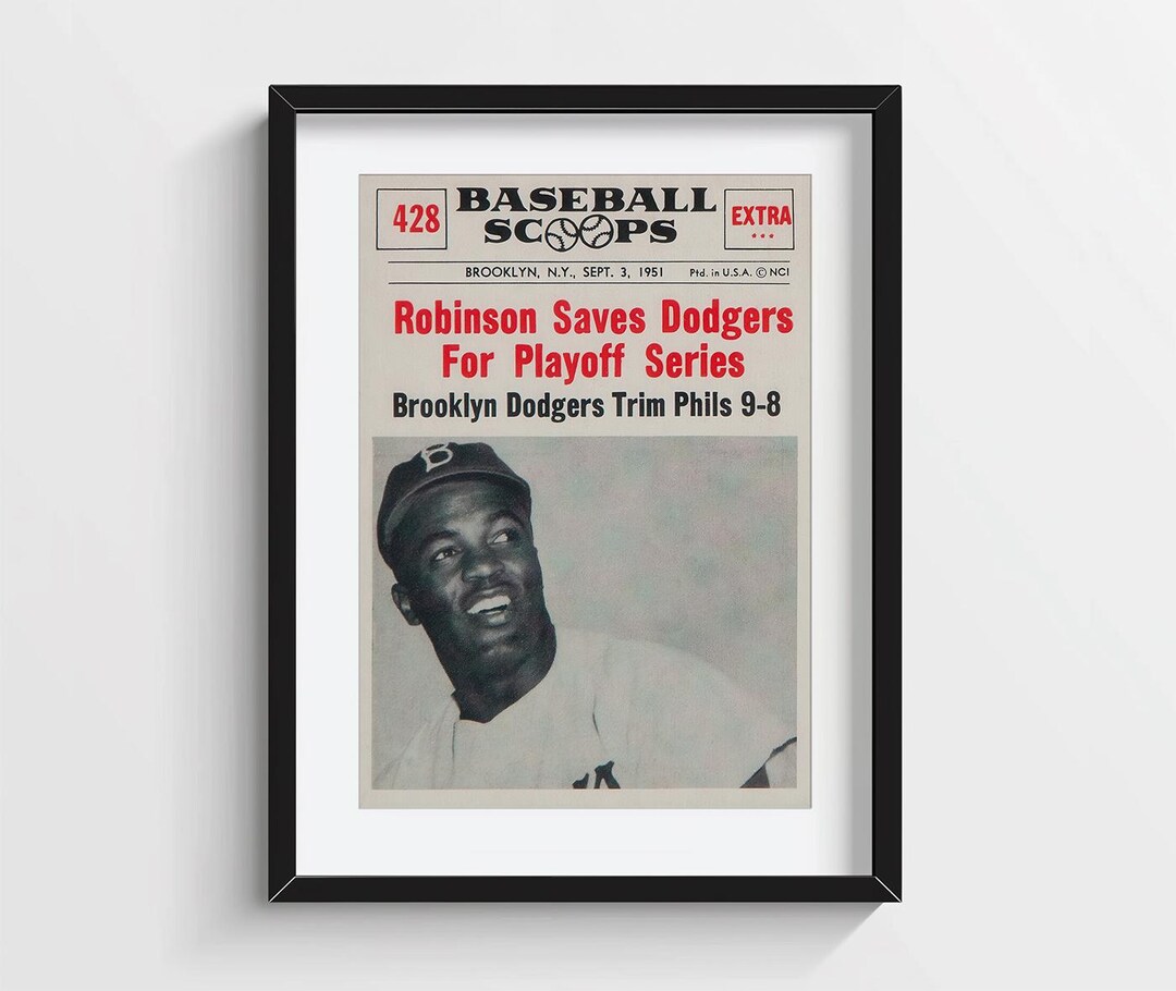 1961 Los Angeles Dodgers Vintage Jackie Robinson Magazine Cover Print ...