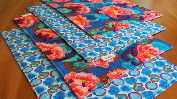 Floral Centerpiece Runner Linen Tropical Table Runner with Birds and Flowers in Eggplant Aubergine Reversible Table Runner Jenaveve
