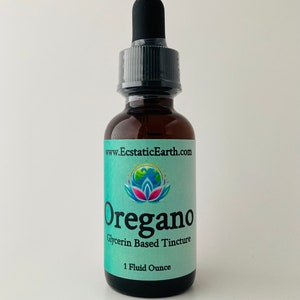 Oregano Tincture - Alcohol Free Origanum vulgare Extract - Handmade Natural Remedy Health Vitality Immune System Support Ecstatic Earth
