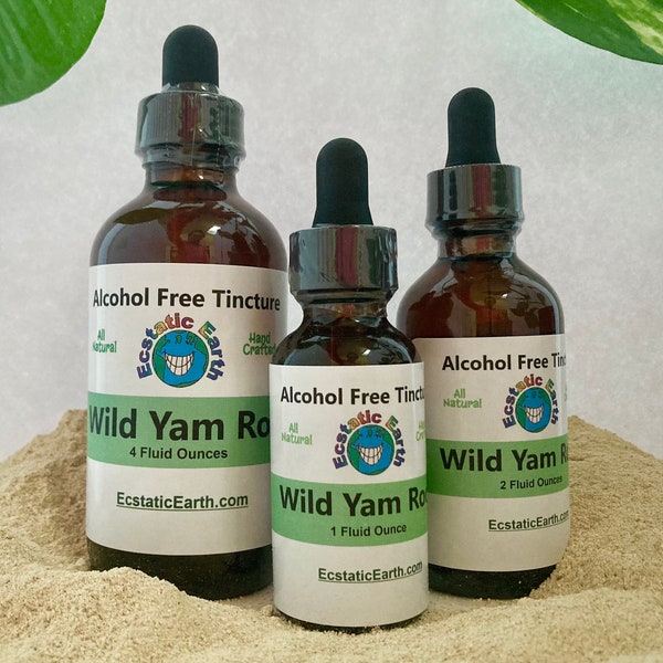 Wild Yam Root Tincture - Alcohol Free Dioscorea villosa Extract - Handmade Herbal Remedy by Ecstatic Earth