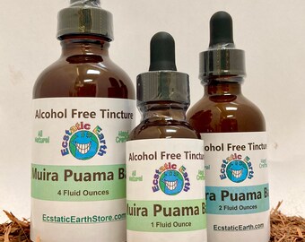 Muira Puama Bark Tincture - Bulk Size 8 Oz Bottle - Alcohol Free Croton echioides Extract  - Handmade Remedy by Ecstatic Earth