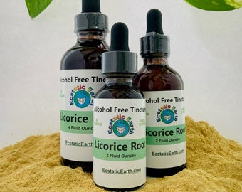 Licorice Root Tincture - Alcohol Free Glycyrrhiza glabra Extract - Handmade Herbal Remedy by Ecstatic Earth