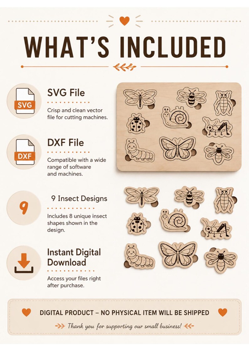 Digital Product, Insect Puzzle SVG, Bug Shapes Busy Board Laser File ...