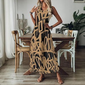 knee length dresses for ladies Women's black & white dress