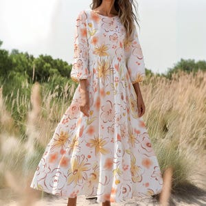 strawberry dress long sleeve & OTHER STORIES Women's Strawberry Long Sleeve Wrap Dress Scallop Trim Size 36