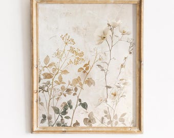 Chinoiserie Wall Art Print | Antique Floral Bird Decor (Digital Download)