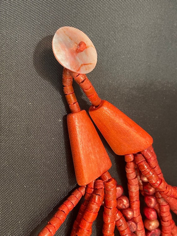 Multistrand twisted Cinnamon Rust Color Beaded Ro… - image 4