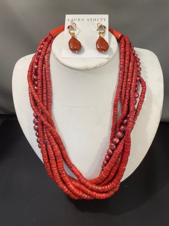 Multistrand twisted Cinnamon Rust Color Beaded Ro… - image 1