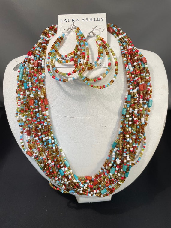 Laura Ashley Multi-Strand Multi-Colored Beaded Nec