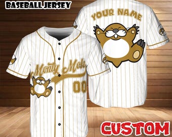 Custom Monty Mole Baseball Jersey, Personalized Super Mario Shirt, Theme Park Outfit