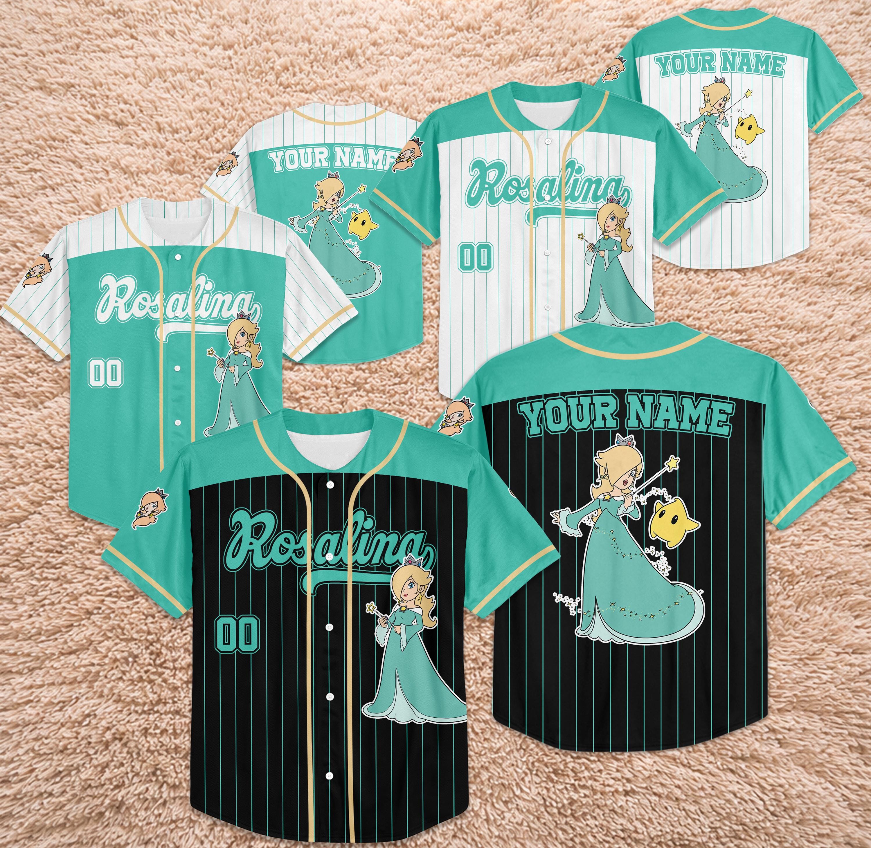 Discover Custom Princess Rosalina Baseball Jersey, Personalized Super Mario Shirt, Birthday Outfit