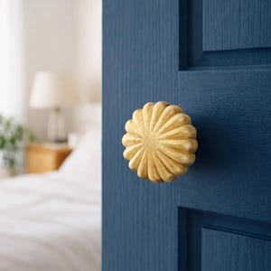 Handgemaakte madeliefje pompoen knop kast handvat | Grillige ladetrekker | Hardware voor woondecoratie herfst