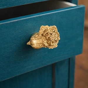 Maniglia a gancio in ottone a forma di cavolo cinese, gancio da parete fatto a mano a tema vegetale, decorazione rustica per la cucina, pomello per mobile in stile fattoria, regalo per l'inaugurazione della casa.