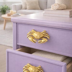 Handmade Brass Crab Door Handle | Nautical Cabinet Pull | Unique Coastal Home Decor Hardware
